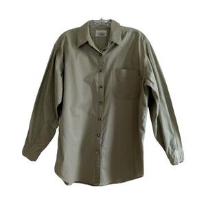 Chinowear Bugle Boy For Her Shirt  Women's Medium Green Button Down VTG